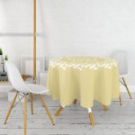 Home Sweet Home Desenli Dijital Baskılı Yuvarlak Masa Örtüsü - Çap 140cm Realhomes