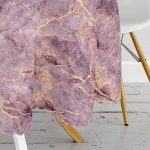 - MasaYuv-3121-Gorsel3 - Realhomes  Altın Yaldızlı Mermer Desenli Dijital Baskılı Yuvarlak Masa Örtüsü - Çap 140cm Realhomes