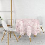 Modern Mermer Görünümlü Dijital Baskılı Yuvarlak Masa Örtüsü - Çap 140cm Realhomes