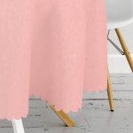 Gold ve Pembe Renkli Mermer Desenli Modern Yuvarlak Masa Örtüsü - Çap 140cm Realhomes