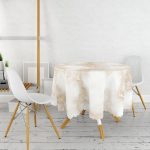 - MasaYuv-3150-Gorsel2 - Realhomes  Mermer Zeminli Modern Tasarım Yuvarlak Masa Örtüsü - Çap 140cm Realhomes