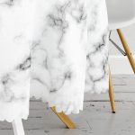 Açık Mermer Zeminli Dijital Baskılı Yuvarlak Masa Örtüsü - Çap 140cm Realhomes