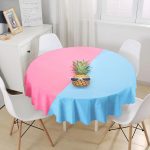 Mavi Pembe Ananas Desenli Modern Yuvarlak Masa Örtüsü - Çap 140cm Realhomes