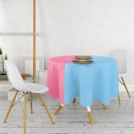 Mavi Pembe Ananas Desenli Modern Yuvarlak Masa Örtüsü - Çap 140cm Realhomes