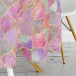 - MasaYuv-3177-Gorsel3 - Realhomes  Ogea Pudra Zeminli Özel Tasarım Yuvarlak Masa Örtüsü - Çap 140cm Realhomes