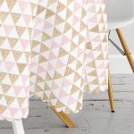 Üçgen Pudra Renkler Özel Tasarımlı Yuvarlak Masa Örtüsü - Çap 140cm Realhomes