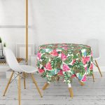 - MasaYuv-3209-Gorsel2 - Realhomes  Yaz Meyveleri Watercolor Serisi Modern Yuvarlak Masa Örtüsü - Çap 140cm Realhomes