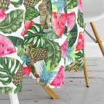 - MasaYuv-3209-Gorsel3 - Realhomes  Yaz Meyveleri Watercolor Serisi Modern Yuvarlak Masa Örtüsü - Çap 140cm Realhomes