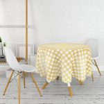 - MasaYuv-3222-Gorsel2 - Realhomes  Geometrik Sanat Altın Detaylı Özel Tasarım Modern Yuvarlak Masa Örtüsü - Çap 140cm Realhomes