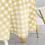 - MasaYuv-3222-Gorsel3 - Realhomes  Geometrik Sanat Altın Detaylı Özel Tasarım Modern Yuvarlak Masa Örtüsü - Çap 140cm Realhomes