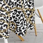 Leopar Desenli Altın Detaylı Özel Tasarım Modern Yuvarlak Masa Örtüsü - Çap 140cm Realhomes