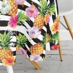 - MasaYuv-3253-Gorsel3 - Realhomes  Siyah Zeminli Renkli Ananaslar Özel Tasarım Yuvarlak Masa Örtüsü - Çap 140cm Realhomes