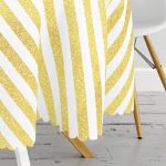 Modern Altın Çizgiler Özel Tasarımlı Yuvarlak Masa Örtüsü - Çap 140cm Realhomes