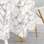 Mermer Zeminli Geometrik Desenli Modern Yuvarlak Masa Örtüsü - Çap 140cm Realhomes