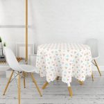 Üçgen Geometrik Şekiller Özel Tasarımlı Yuvarlak Masa Örtüsü - Çap 140cm Realhomes