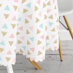 Üçgen Geometrik Şekiller Özel Tasarımlı Yuvarlak Masa Örtüsü - Çap 140cm Realhomes