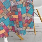 - MasaYuv-3311-Gorsel3 - Realhomes  Geometrik Etnik Desenli Özel Tasarım Yuvarlak Masa Örtüsü - Çap 140cm Realhomes