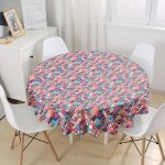 - MasaYuv-3315-Gorsel1 - Realhomes  Etnik Geometrik Desenli Özel Tasarım Yuvarlak Masa Örtüsü - Çap 140cm Realhomes