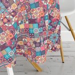 - MasaYuv-3315-Gorsel3 - Realhomes  Etnik Geometrik Desenli Özel Tasarım Yuvarlak Masa Örtüsü - Çap 140cm Realhomes