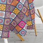 - MasaYuv-3316-Gorsel3 - Realhomes  Realhomes Kareli Etnik Desenli Özel Tasarım Yuvarlak Masa Örtüsü - Çap 140cm Realhomes