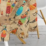 - MasaYuv-3321-Gorsel3 - Realhomes  RealHomes Afrika Etnik Desenli Dijital Baskılı Modern Yuvarlak Masa Örtüsü - Çap 140cm Realhomes