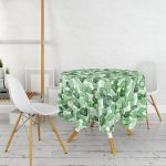- MasaYuv-3343-Gorsel2 - Realhomes Suluboya Kaktüs Tasarımlı Dijital Baskılı Yuvarlak Masa Örtüsü - Çap 140cm Realhomes