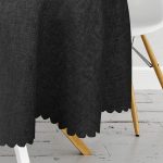 Siyahi Kadın Özel Tasarımlı Modern Yuvarlak Masa Örtüsü - Çap 140cm Realhomes