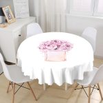Coco Parfüm Tasarımlı Dijital Baskılı Modern Yuvarlak Masa Örtüsü - Çap 140cm Realhomes