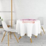 Coco Parfüm Tasarımlı Dijital Baskılı Modern Yuvarlak Masa Örtüsü - Çap 140cm Realhomes