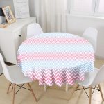 - MasaYuv-3357-Gorsel1 - Realhomes  Renkli Zigzag Tasarımlı 3D Dijital Baskılı Yuvarlak Masa Örtüsü - Çap 140cm Realhomes