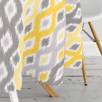 Sarı Gri Zigzag Desenli Modern Tasarımlı Yuvarlak Masa Örtüsü - Çap 140cm Realhomes
