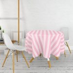 - MasaYuv-3409-Gorsel2 - Realhomes  Pembe Renklerin Uyumu Modern Tasarımlı Yuvarlak Masa Örtüsü - Çap 140cm Realhomes