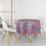 Realhomes Dijital Baskılı Özel Tasarım Yuvarlak Masa Örtüsü - Çap 140cm Realhomes