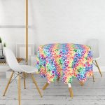 - MasaYuv-3423-Gorsel2 - Realhomes Renkli Kalpler Özel Tasarımlı Dijital Baskılı Yuvarlak Masa Örtüsü - Çap 140cm Realhomes