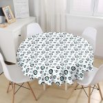Nazar Boncuklu Dijital Baskılı Özel Tasarım Yuvarlak Masa Örtüsü - Çap 140cm Realhomes