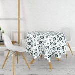 Nazar Boncuklu Dijital Baskılı Özel Tasarım Yuvarlak Masa Örtüsü - Çap 140cm Realhomes