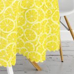 Limon Konseptli Özel Tasarım 3D Yuvarlak Masa Örtüsü - Çap 140cm Realhomes