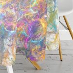 Realhomes Suluboya Desenli Dijital Baskılı Modern Yuvarlak Masa Örtüsü - Çap 140cm Realhomes