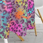 Realhomes Renkli Leopar Desenli Dijtal Baskılı Modern Yuvarlak Masa Örtüsü - Çap 140cm Realhomes