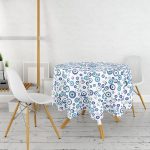 - MasaYuv-3706-Gorsel2 - Realhomes Realhomes Nazar Boncuğu Motifli Dijital Baskılı Modern Yuvarlak Masa Örtüsü - Çap 140cm Realhomes