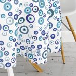 - MasaYuv-3706-Gorsel3 - Realhomes Realhomes Nazar Boncuğu Motifli Dijital Baskılı Modern Yuvarlak Masa Örtüsü - Çap 140cm Realhomes