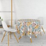 - MasaYuv-4302-Gorsel2 - Realhomes Realhomes Dijital Baskılı Özel Tasarım Yuvarlak Masa Örtüsü - Çap 140cm Realhomes