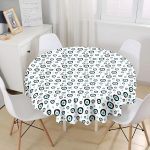 Nazar Boncuklu Dijital Baskılı Özel Tasarım Yuvarlak Masa Örtüsü - Çap 140cm Realhomes