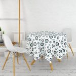 Nazar Boncuklu Dijital Baskılı Özel Tasarım Yuvarlak Masa Örtüsü - Çap 140cm Realhomes