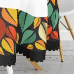 Uzak Doğu Yoga Motifleri Mandalas Özel Tasarım Dijital Baskılı Yuvarlak Masa Örtüsü - Çap 140cm Realhomes