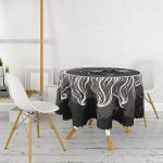 RealHomes Özel Tasarım Güneş Ay Motifli Yuvarlak Masa Örtüsü - Çap 140cm Realhomes