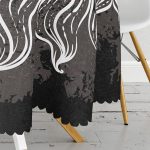 RealHomes Özel Tasarım Güneş Ay Motifli Yuvarlak Masa Örtüsü - Çap 140cm Realhomes