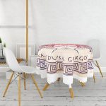 Medusa Gorgon Özel Tasarım Dijital Baskılı Yuvarlak Masa Örtüsü - Çap 140cm Realhomes