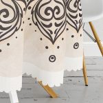 Özel Tasarım Çiçek Üçüncü Göz Motifli Yuvarlak Masa Örtüsü - Çap 140cm Realhomes