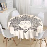 Realhomes Dijital Baskılı Özel Tasarım Modern Yuvarlak Masa Örtüsü - Çap 140cm Realhomes